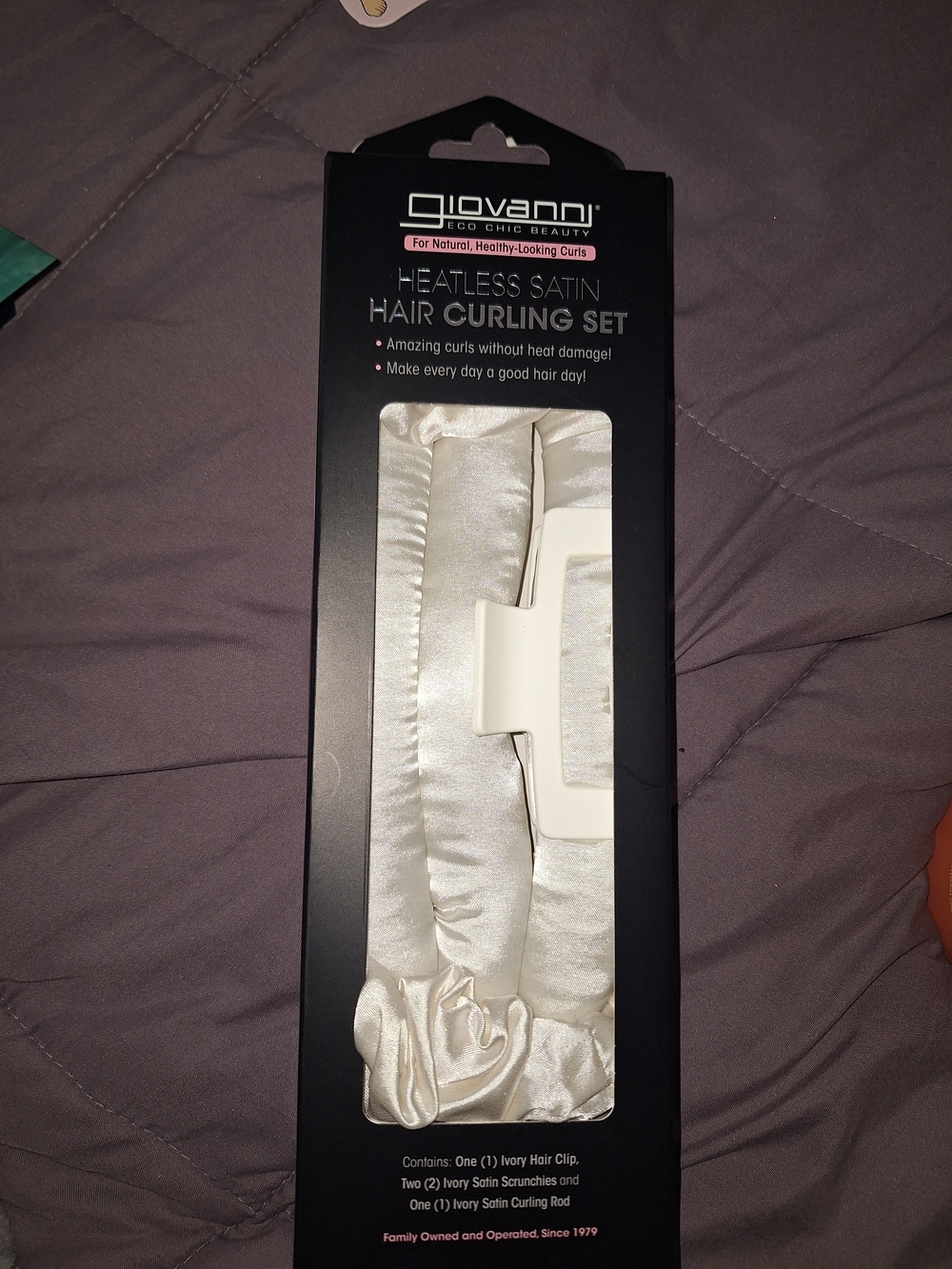 Giovanni Heatless Satin Hair Curling Set - Cream Satin